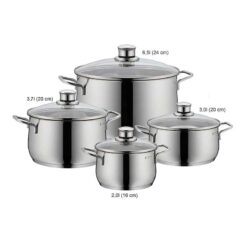 Bộ nồi WMF Diadem Plus 4 nồi vung kính