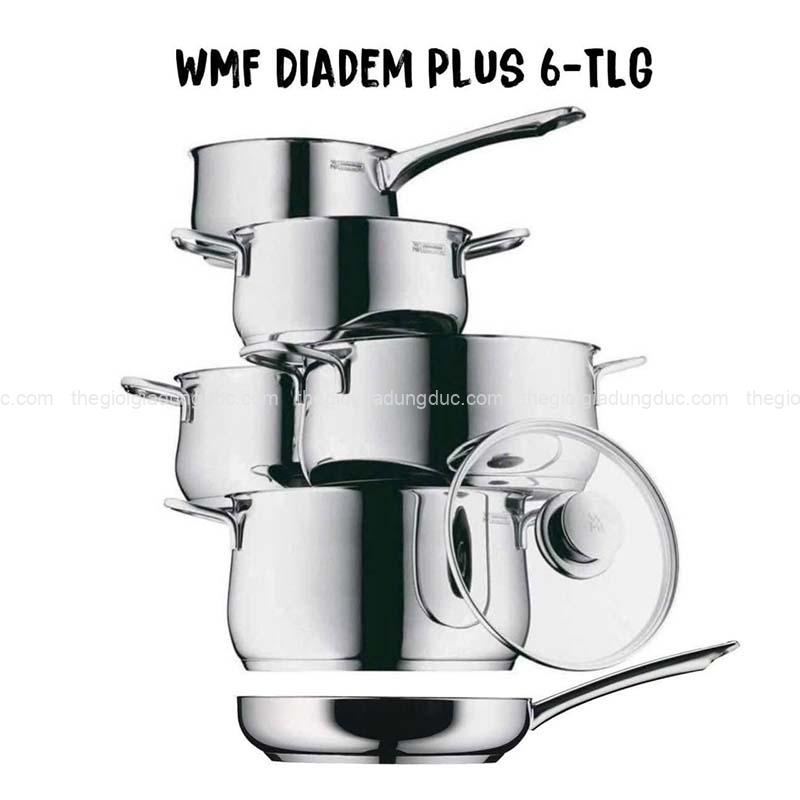 Bộ nồi WMF Diadem Plus 6 món (4 nồi, 1 quánh, 1 chảo 24/28cm)