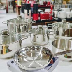 Bộ nồi WMF Diadem Plus 6 món (4 nồi, 1 quánh, 1 chảo 24/28cm)