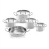 Bộ nồi Fissler Profi 5 món vung thép (4 nồi, 1 chảo 2 quai 24cm/28cm)