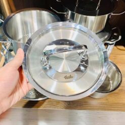Bộ nồi Fissler Profi 5 món vung thép (4 nồi, 1 chảo 2 quai 24cm/28cm)