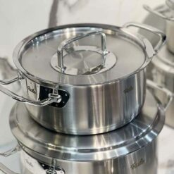 Bộ nồi Fissler Profi 5 món vung thép (4 nồi, 1 chảo 2 quai 24cm/28cm)