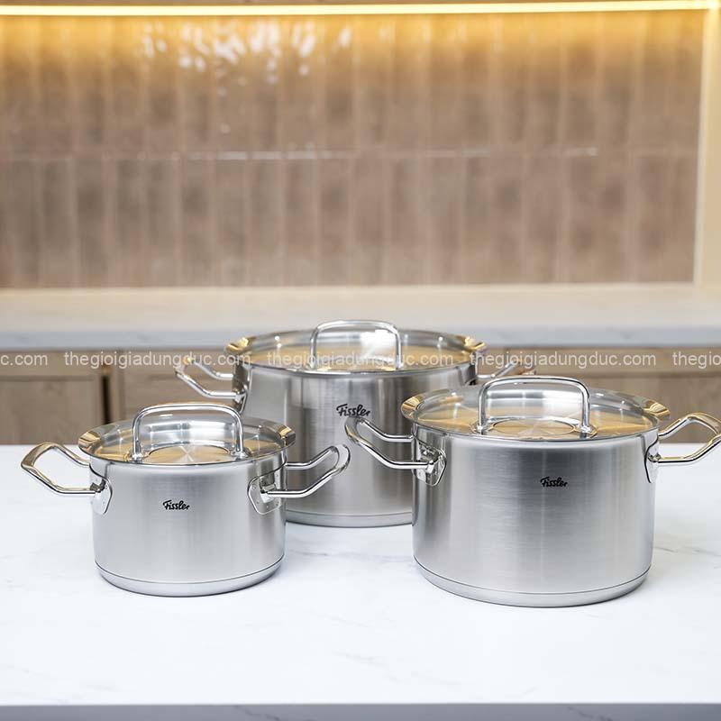 Bộ nồi Fissler Profi set 3 món vung thép