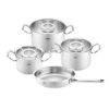 Bộ nồi Fissler Profi set 4 món vung kính (3 nồi, 1 chảo 24cm/28cm)