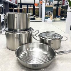 Bộ nồi Fissler Profi set 4 món vung kính (3 nồi, 1 chảo 24cm/28cm)
