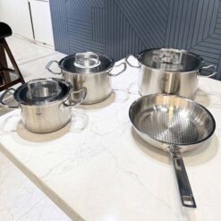 Bộ nồi Fissler Profi set 4 món vung kính (3 nồi, 1 chảo 24cm/28cm)