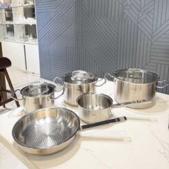 Bộ nồi Fissler Profi set 5 vung kính (3 nồi, 1 quánh, 1 chảo 24cm/28cm)