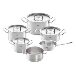 Bộ nồi Fissler Profi set 6 món vung inox (4 nồi, 1 xửng hấp, 1 chảo sâu lòng)