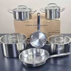 Bộ nồi Fissler Profi set 6 món vung kính (4 nồi, 1 quánh, 1 chảo 24cm/28cm)