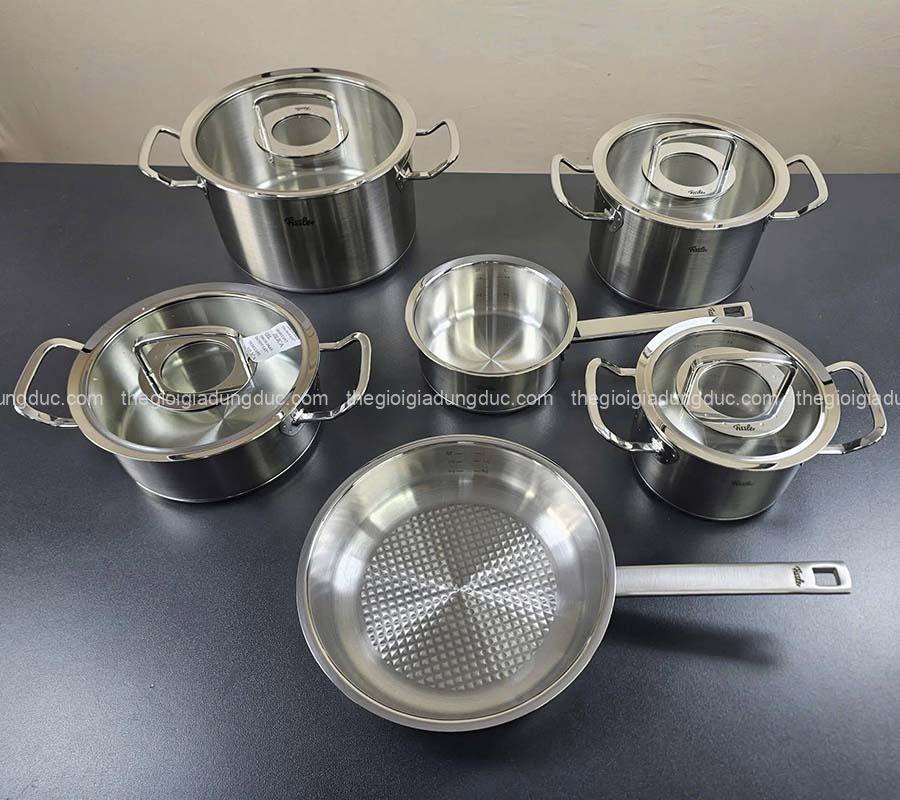 Bộ nồi Fissler Profi set 6 món vung kính (4 nồi, 1 quánh, 1 chảo 24cm/28cm)