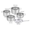 Bộ nồi Fissler Pure Collection 5 món vung kính (4 nồi, 1 chảo thép/ chảo 2 quai)