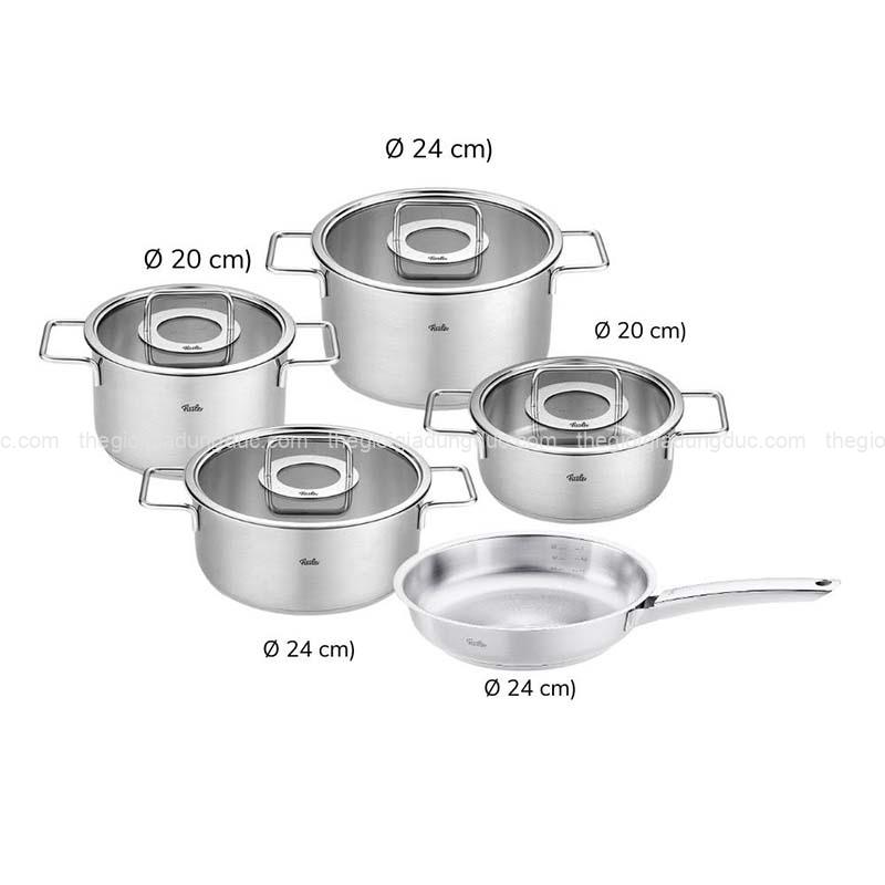 bo-noi-fissler-pure-collection-5-mon-vung-kinh-4-noi-1-chao (1) Bộ nồi Fissler Pure Collection 5 món vung kính (4 nồi, 1 chảo thép/ chảo 2 quai)