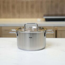 Bộ nồi Fissler Pure Collection 5 món vung kính (4 nồi, 1 chảo thép/ chảo 2 quai)