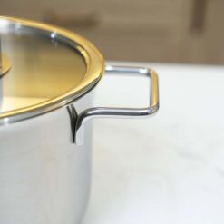 Bộ nồi Fissler Pure Collection 5 món vung kính (4 nồi, 1 chảo thép/ chảo 2 quai)