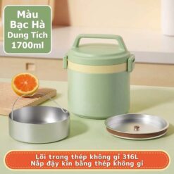 Cặp lồng ủ cháo đa năng OYATTON - O525 1700ml