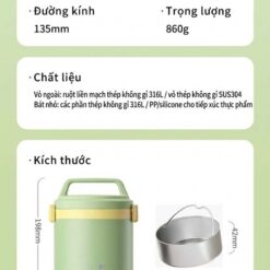 Cặp lồng ủ cháo đa năng OYATTON - O525 1700ml