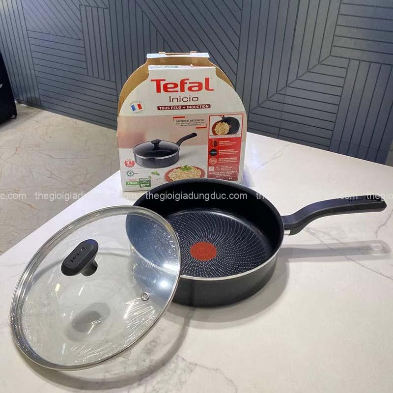 Chảo rán thành cao Tefal Inicio 24cm có vung kính