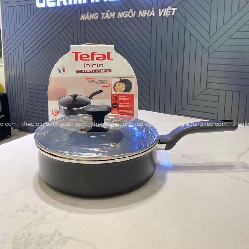 Chảo rán thành cao Tefal Inicio 24cm có vung kính