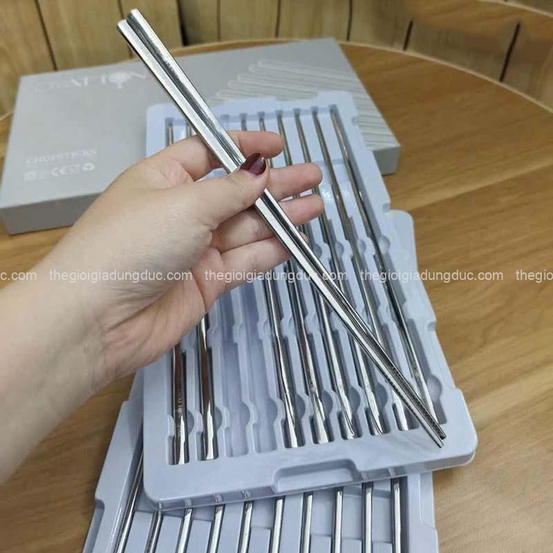 Hộp 10 đôi đũa inox 316 OYATTON - O416