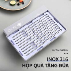 Hộp 10 đôi đũa inox 316 OYATTON - O416