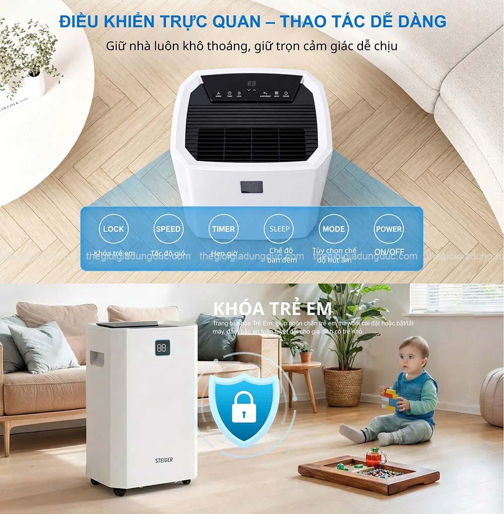 Máy hút ẩm Steiger STG-855DW 55L/ngày