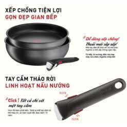 Set 2 chảo chống dính Tefal Ingenio Daily Chef L7619022 24cm và 26cm cán rời