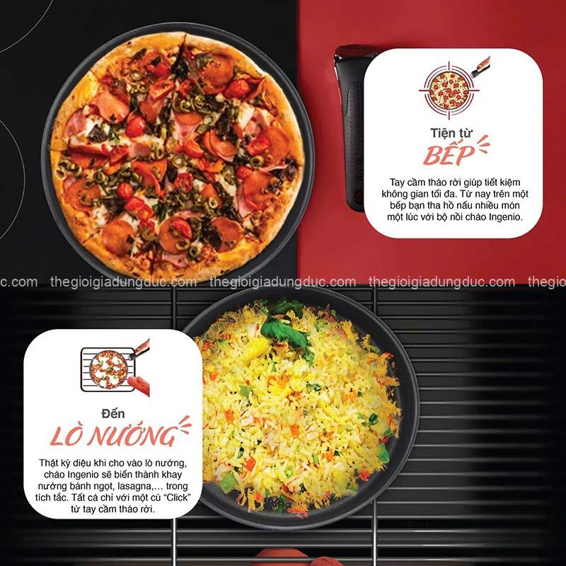 Set 2 chảo chống dính Tefal Ingenio Daily Chef L7619022 24cm và 26cm cán rời