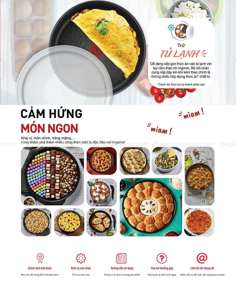 Set 2 chảo chống dính Tefal Ingenio Daily Chef L7619022 24cm và 26cm cán rời