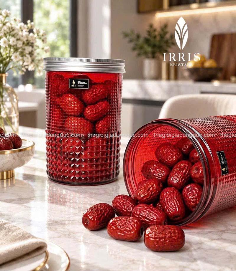 Set 4 hũ đựng mứt, bánh kẹo, đồ khô IRRIS
