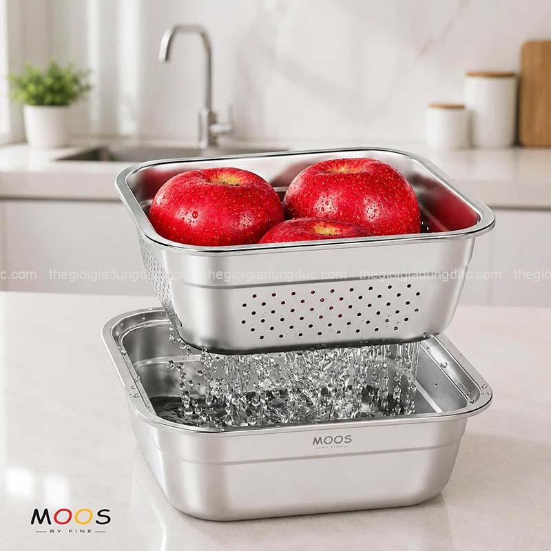 set-chau-va-ro-vuong-moos-by-fine-inox-304 (7) Set chậu và rổ vuông Moos by Fine inox 304