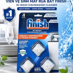 Viên vệ sinh máy rửa bát Finish (vỉ 3 viên)