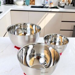 Bộ 3 âu trộn Michelangelo LIAM inox 304 cao cấp kèm nắp tiện lợi