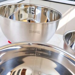 Bộ 3 âu trộn Michelangelo LIAM inox 304 cao cấp kèm nắp tiện lợi