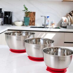 Bộ 3 âu trộn Michelangelo LIAM inox 304 cao cấp kèm nắp tiện lợi