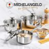 Bộ nồi quánh inox Michelangelo 3 món
