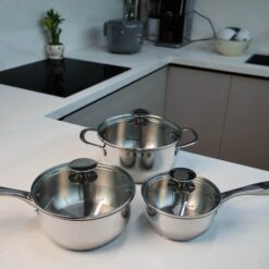Bộ nồi quánh inox Michelangelo 3 món