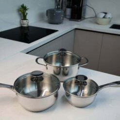 Bộ nồi quánh inox Michelangelo 3 món