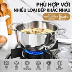 Bộ nồi quánh inox Michelangelo 3 món