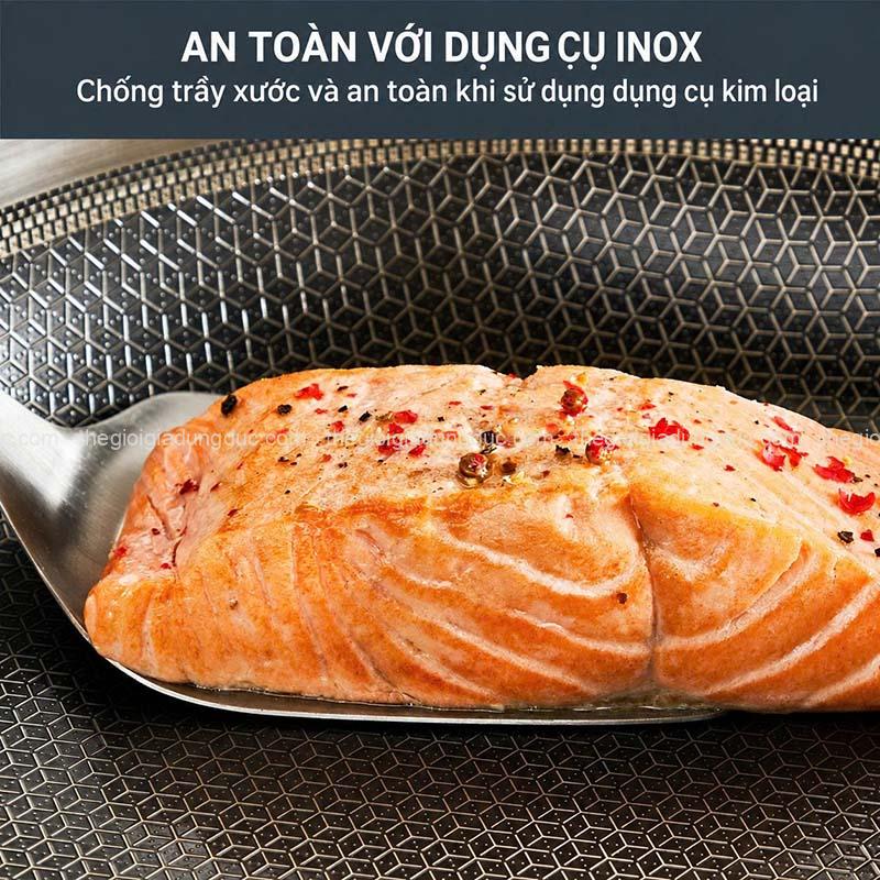 chao-chien-inox-chong-dinh-lien-khoi-tefal-power-van-thep (10) Chảo chiên inox chống dính liền khối Tefal Power vân thép