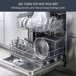 Chảo chiên inox chống dính liền khối Tefal Power vân thép