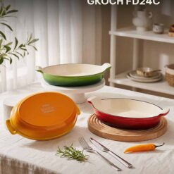 Chảo gang oval phủ men sứ GKÖCH FD24C
