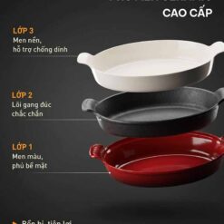 Chảo gang oval phủ men sứ GKÖCH FD24C