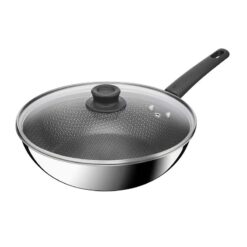 Chảo xào inox chống dính liền khối Tefal Power E3411655 28cm có nắp