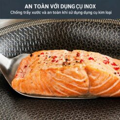 Chảo xào inox chống dính liền khối Tefal Power E3411655 28cm có nắp