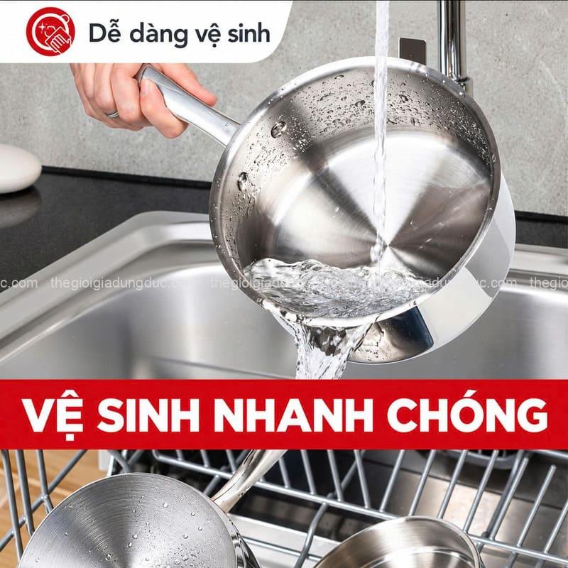 quanh-inox-michelangelo-20cm (4) Quánh inox Michelangelo 20cm kèm nắp kính và xửng hấp