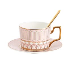 Set 2 cốc trà chiều kèm thìa và đĩa lót