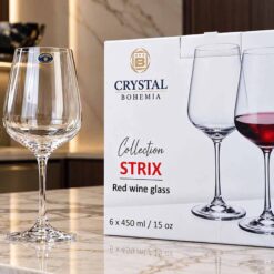 Set 6 ly vang Bohemia Strix 450ml