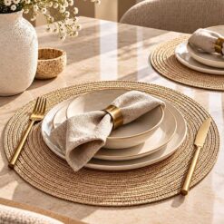 Set 6 tấm lót bàn ăn tròn lấp lánh 38cm
