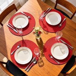 Set 6 tấm lót bàn ăn tròn lấp lánh 38cm