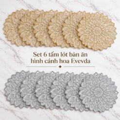 Set 6 tấm lót bàn EVEVDA hình cánh hoa